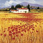 Steve Thoms Poppies field painting